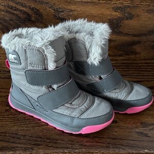 Sorel Gray and Pink Kids' Snow Boots